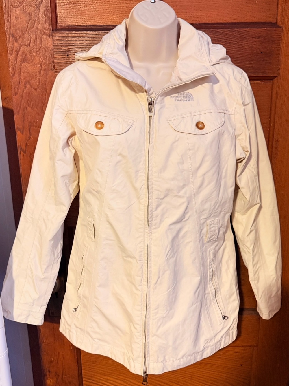 The North Face Women's Light Cream Hooded Trench Coat